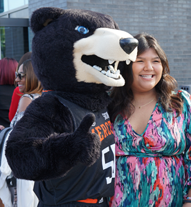Mercer Bear at 2023 Valedictorian Receptions